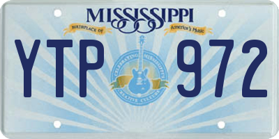 MS license plate YTP972