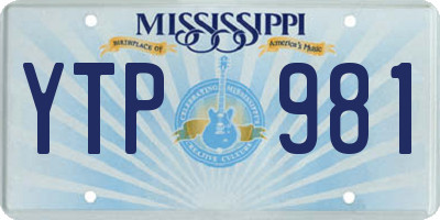 MS license plate YTP981