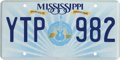 MS license plate YTP982