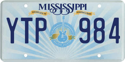 MS license plate YTP984