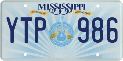 MS license plate YTP986