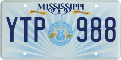 MS license plate YTP988