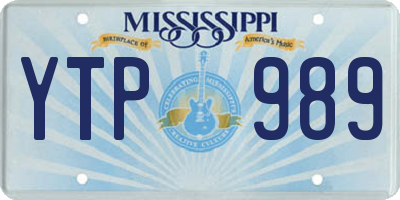 MS license plate YTP989