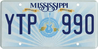 MS license plate YTP990