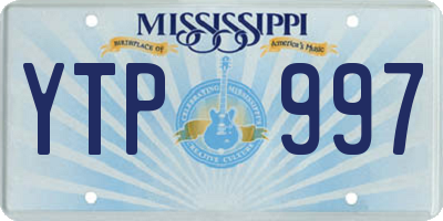 MS license plate YTP997