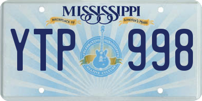 MS license plate YTP998
