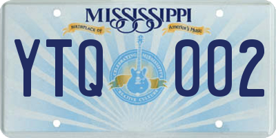 MS license plate YTQ002