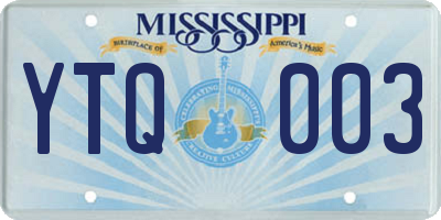 MS license plate YTQ003