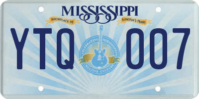 MS license plate YTQ007