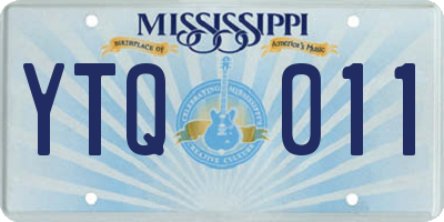 MS license plate YTQ011