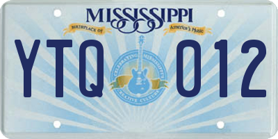 MS license plate YTQ012