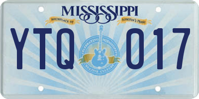 MS license plate YTQ017
