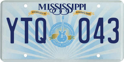 MS license plate YTQ043