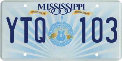 MS license plate YTQ103