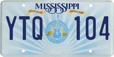 MS license plate YTQ104