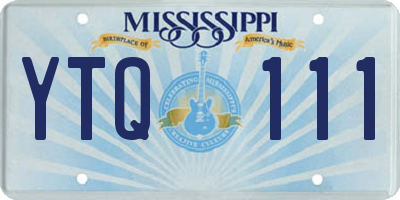 MS license plate YTQ111