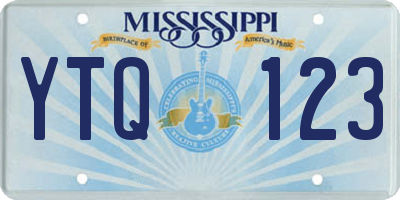MS license plate YTQ123