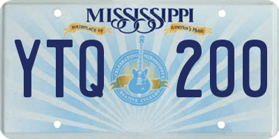 MS license plate YTQ200