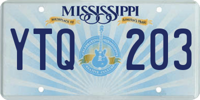 MS license plate YTQ203