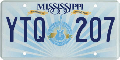 MS license plate YTQ207