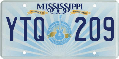 MS license plate YTQ209