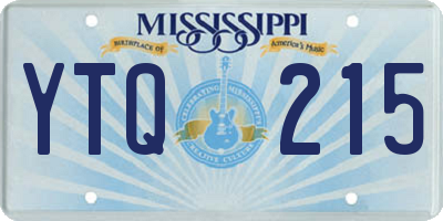 MS license plate YTQ215
