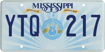 MS license plate YTQ217