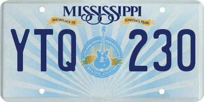 MS license plate YTQ230