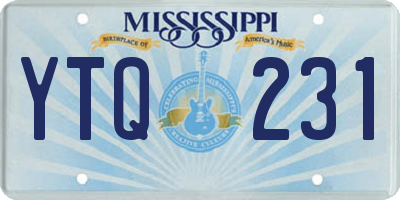 MS license plate YTQ231