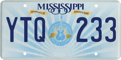 MS license plate YTQ233