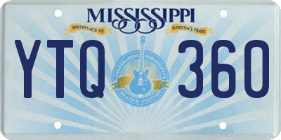 MS license plate YTQ360