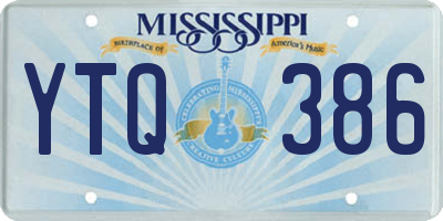 MS license plate YTQ386