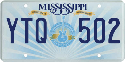 MS license plate YTQ502