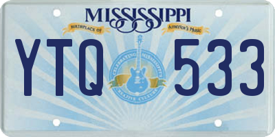 MS license plate YTQ533