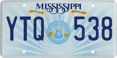 MS license plate YTQ538