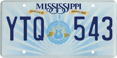 MS license plate YTQ543