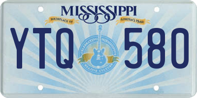 MS license plate YTQ580