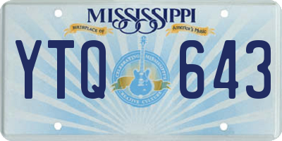 MS license plate YTQ643
