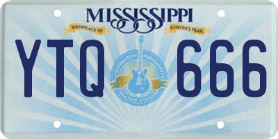 MS license plate YTQ666