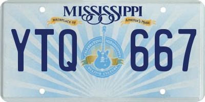 MS license plate YTQ667
