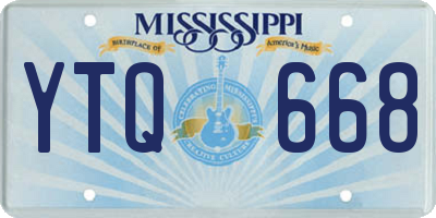 MS license plate YTQ668