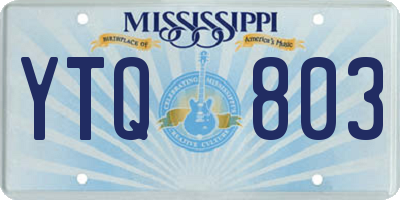 MS license plate YTQ803