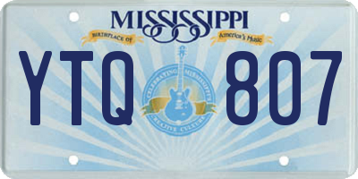 MS license plate YTQ807