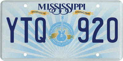 MS license plate YTQ920