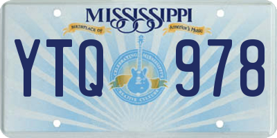 MS license plate YTQ978