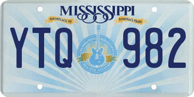 MS license plate YTQ982