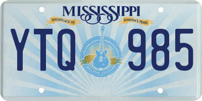 MS license plate YTQ985