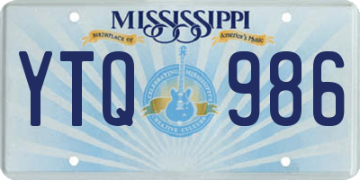 MS license plate YTQ986