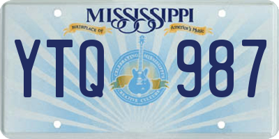 MS license plate YTQ987