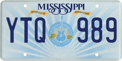 MS license plate YTQ989
